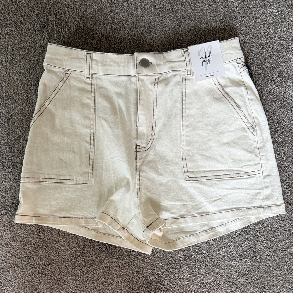 High Waist Cream Shorts